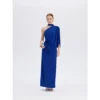 ousph royal blue one shoulder halter neck maxi dress front view