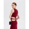 ousph burgundy cutout maxi dress back detail