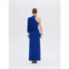 ousph royal blue one shoulder maxi dress back view