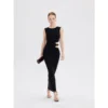ousph black cutout maxi dress walking view