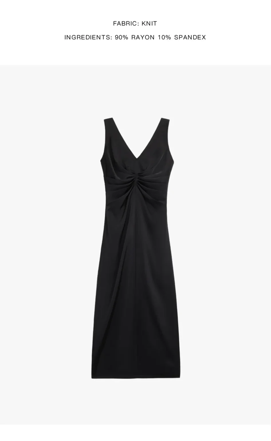ousph black v-neck maxi dress flat lay front