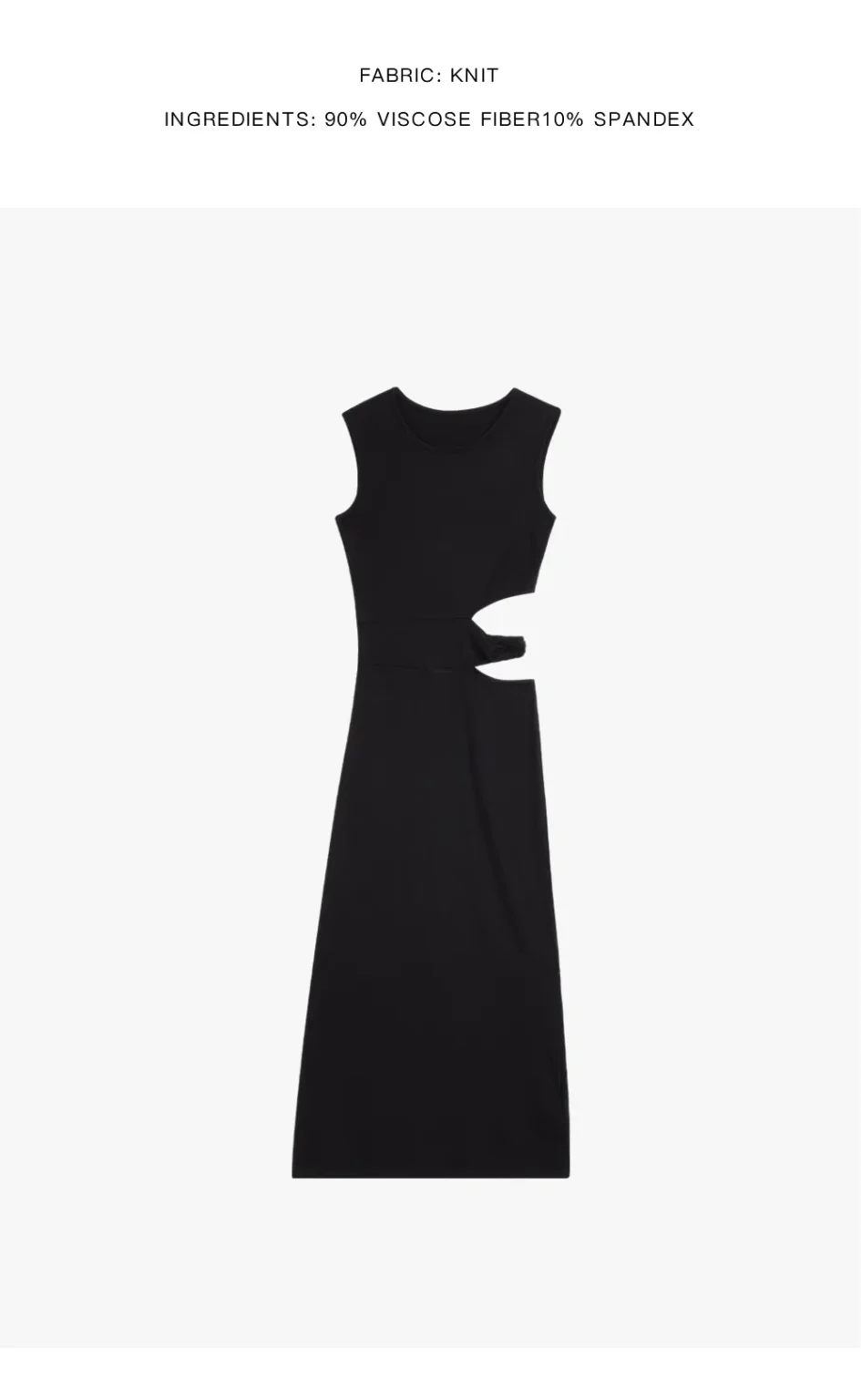 ousph black cutout maxi dress flat lay front