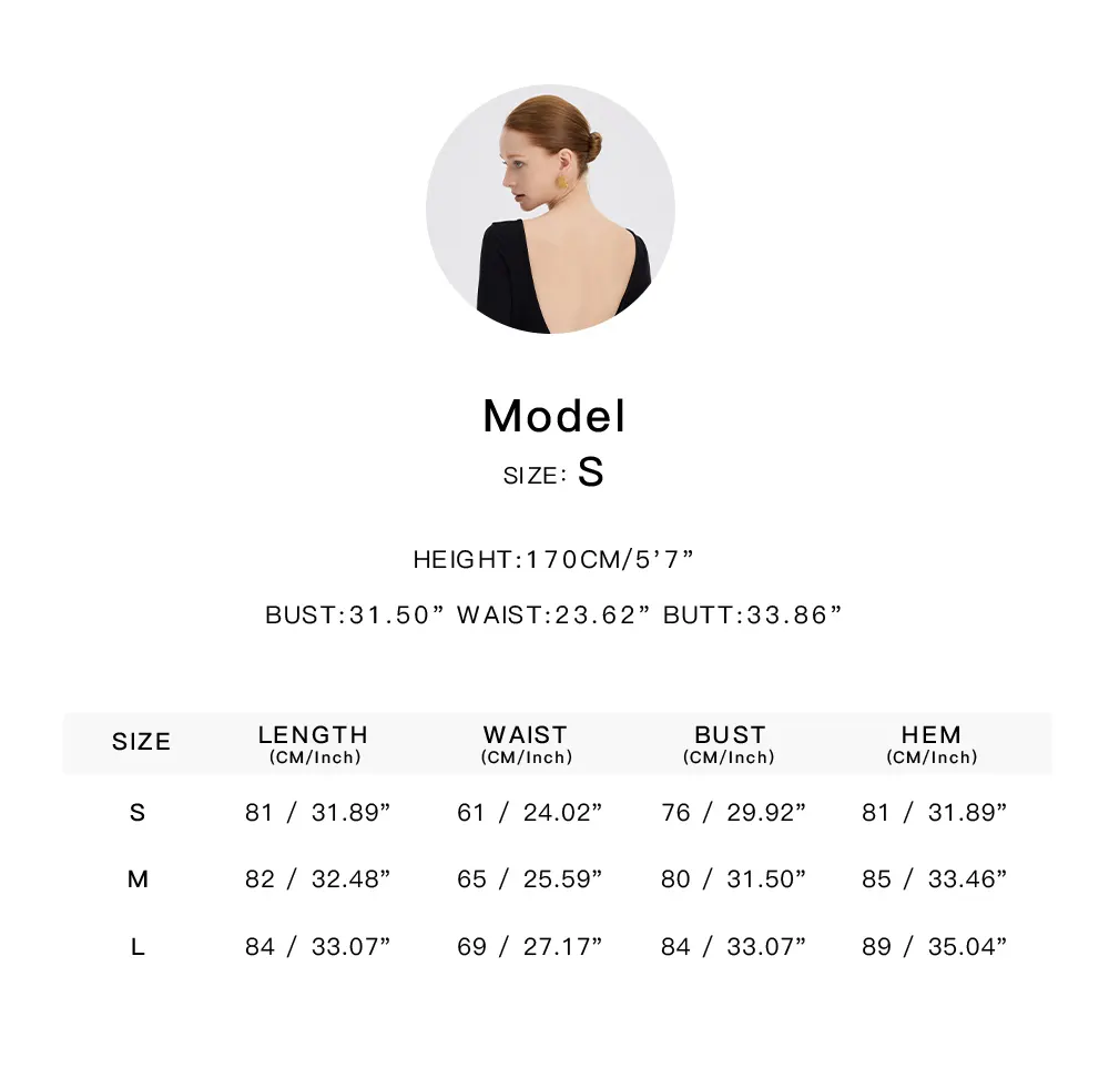 ousph black square neck bodycon dress size chart