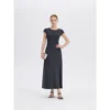 ousph Dark Grey Maxi Dress Front ousph dark grey maxi dress front view