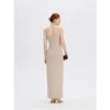 ousph nude u-neck sleeveless waisted maxi dress back view