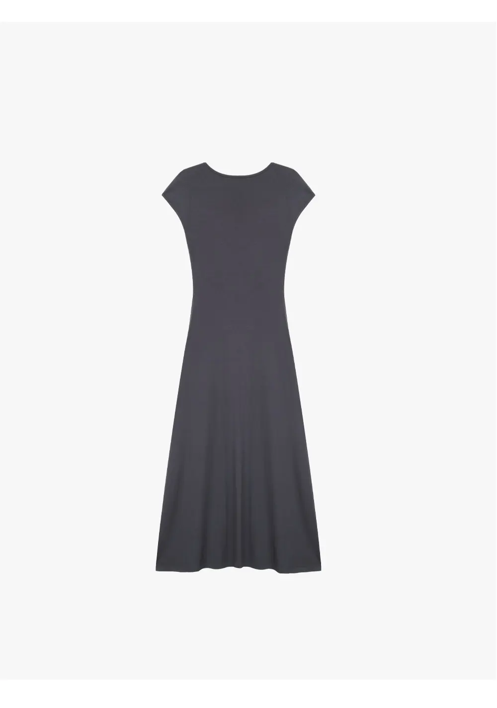 ousph dark grey cap sleeve crew neck maxi dress flat lay back view
