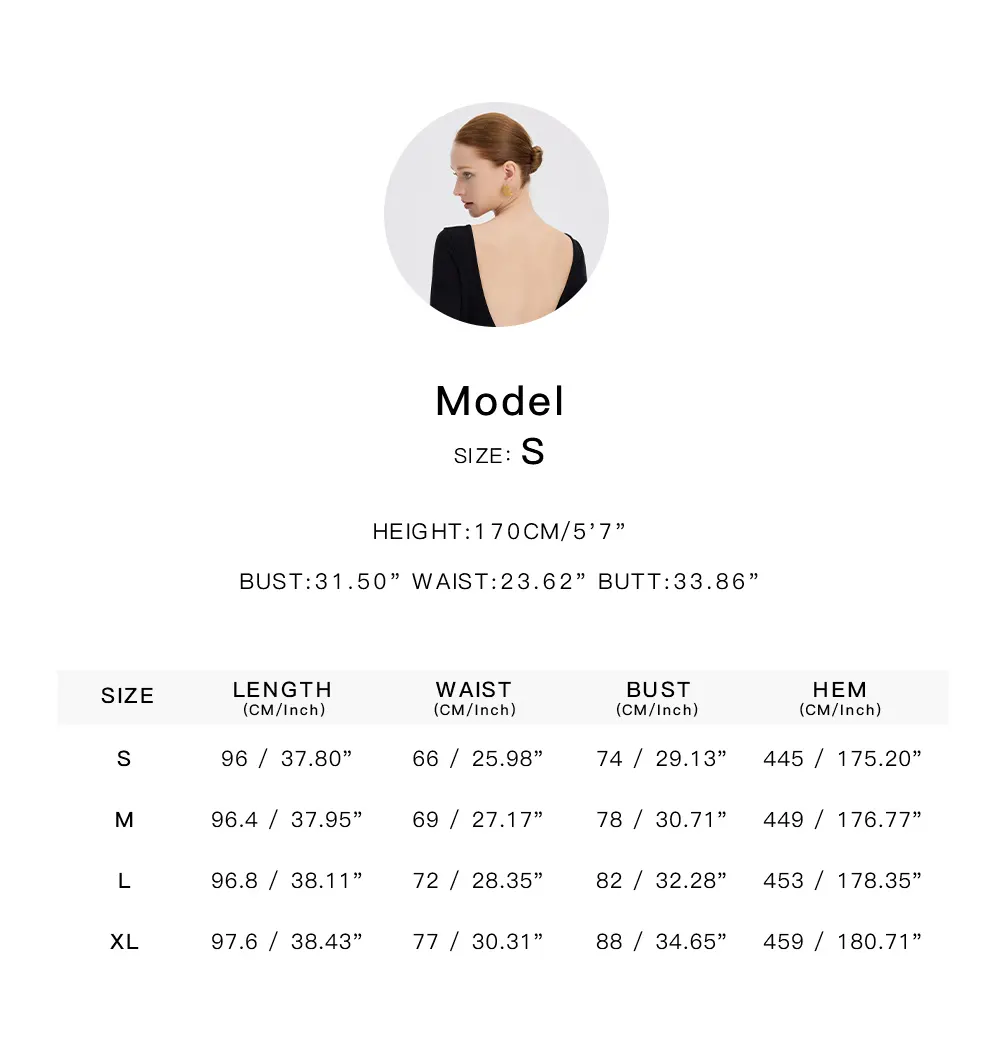ousph cowl neck halter maxi dress size chart